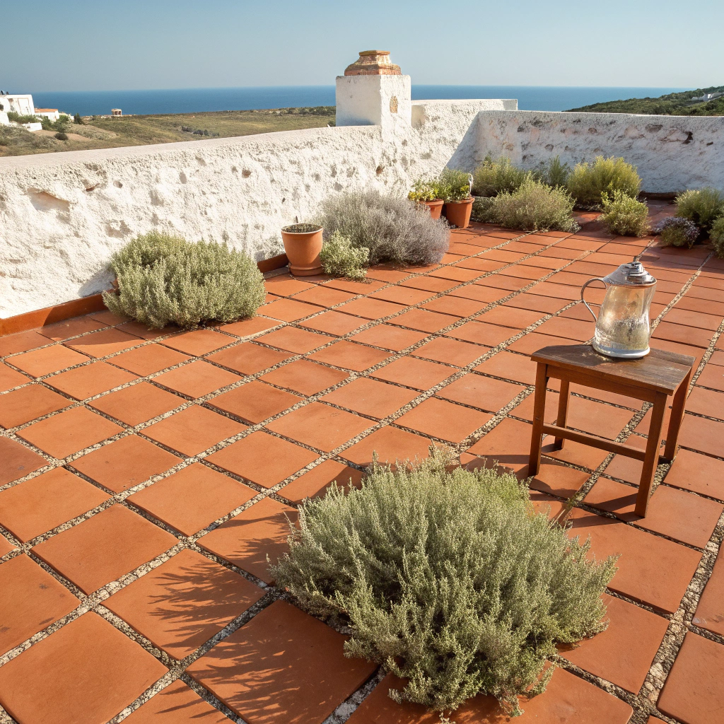 Expansive private terrace overlooking the Vosges landscape